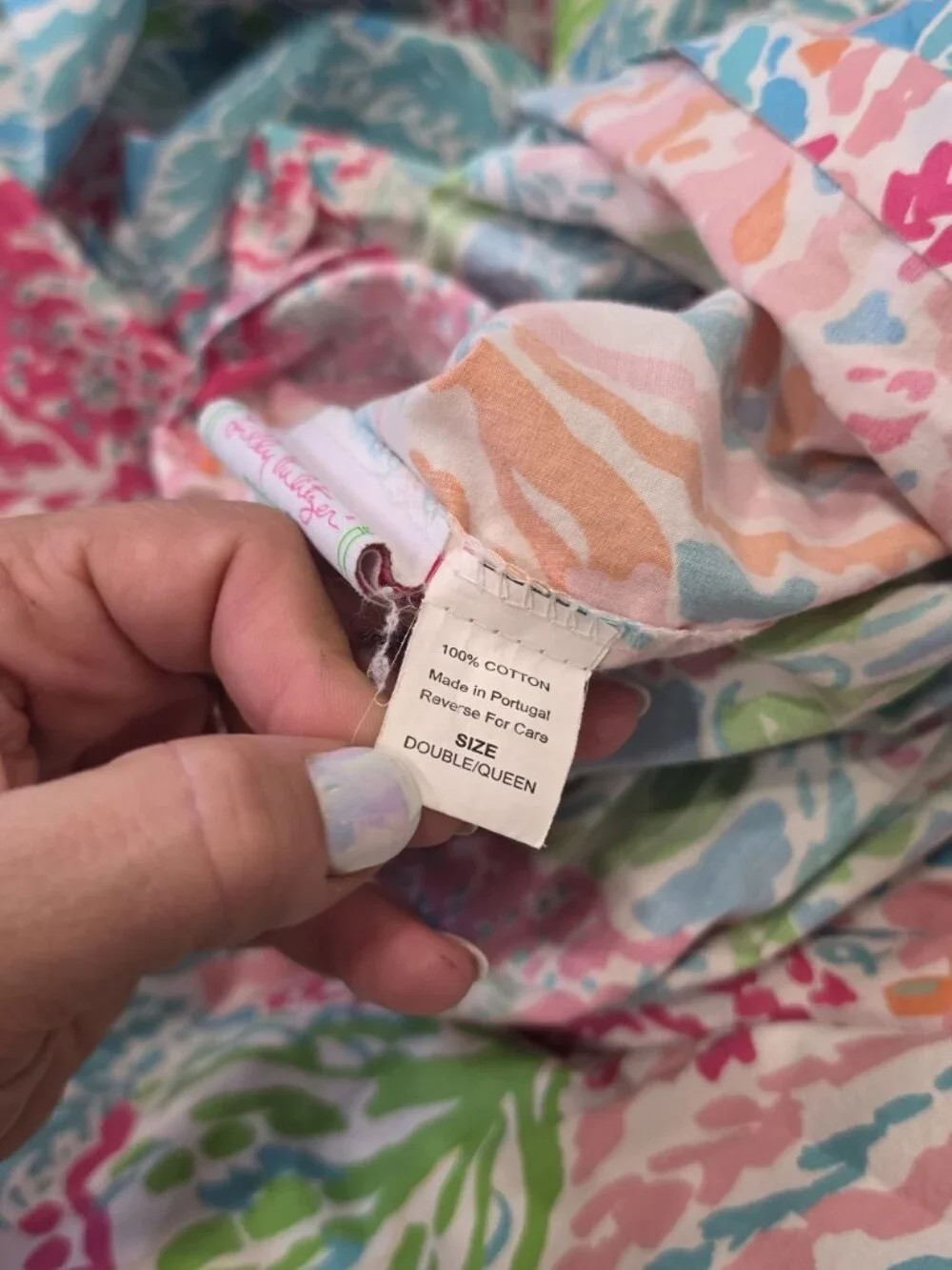 Lilly Pulitzer Garnet Hill Double/Queen Duvet Cover Coral Reef Print Cotton